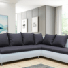 Le canapé d’angle Samy séduit par son design bicolore élégant en simili cuir blanc et tissu noir. Ses coussins moelleux et son assise spacieuse offrent un confort optimal. Avec ses pieds en métal chromé, il apporte une touche contemporaine et sophistiquée à tout intérieur moderne.