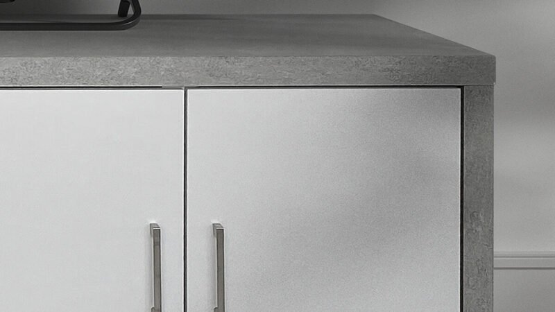 Meuble tv 'Daxon' 2 portes - Béton/Blanc – Image 3