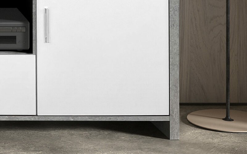 Meuble TV "Daxon" 2 tiroirs 2 portes - Béton – Image 4