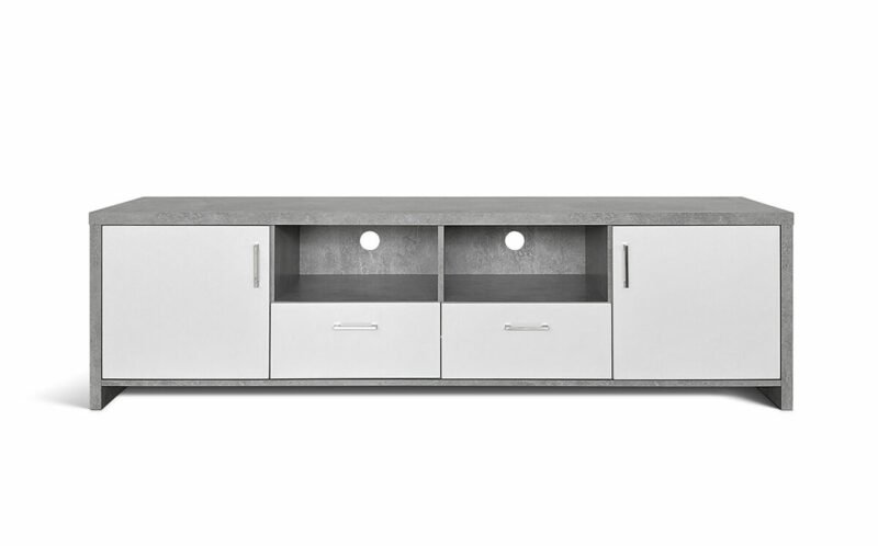 Meuble TV "Daxon" 2 tiroirs 2 portes - Béton – Image 5