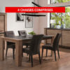 La salle à manger Oli combine le charme du bois naturel avec des touches métalliques noires pour un style industriel raffiné. L’ensemble comprend une table rectangulaire robuste, 4 chaises confortables en simili cuir marron, un buffet spacieux et une vitrine avec éclairage LED intégré. Son design chaleureux et moderne s’adapte parfaitement aux intérieurs contemporains.