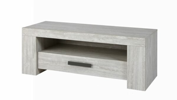 Le meuble TV Jacob en bois gris clair affiche un design moderne et épuré. Il est équipé d’un grand tiroir de rangement et d’une niche ouverte, parfait pour organiser vos appareils multimédias et accessoires. Son style minimaliste et sa finition élégante s’intègrent facilement dans un salon contemporain.